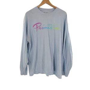 Primitive Long Sleeve T-Shirt MensSz XL Tie Light Blue Spell out